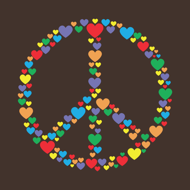 Peace Sign Symbol Love Hearts by fizzyllama