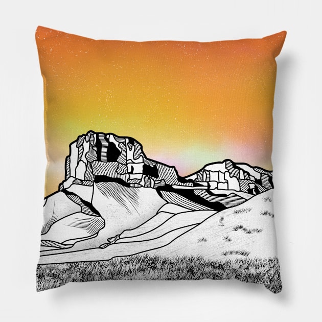 Guadalupe Mountains Pillow by mailboxdisco