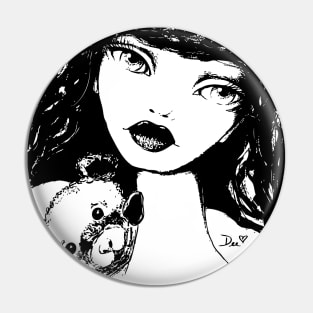 Beary Sweet - Black & White Version Pin