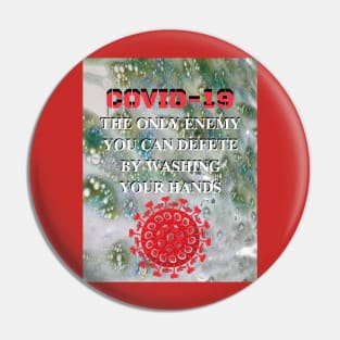 Defeat COVID 19 washing your hands Pin