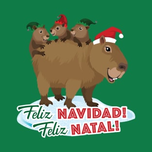 Capybara Family Holiday T-Shirt