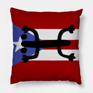 Puerto Rican Flag Frog Pillow