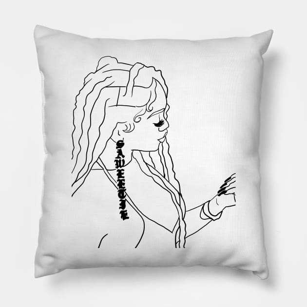 Sweet thang outline Pillow by Sopicon98