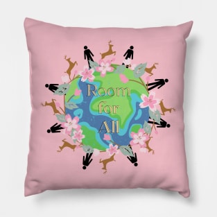 Room For All - A careful balance of nature and civilization Pillow