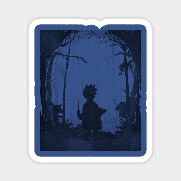 Forbidden Forest - Blue Woods Magnet by Uwaki