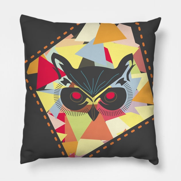 Owl In Different Way Pillow by ebolbranden