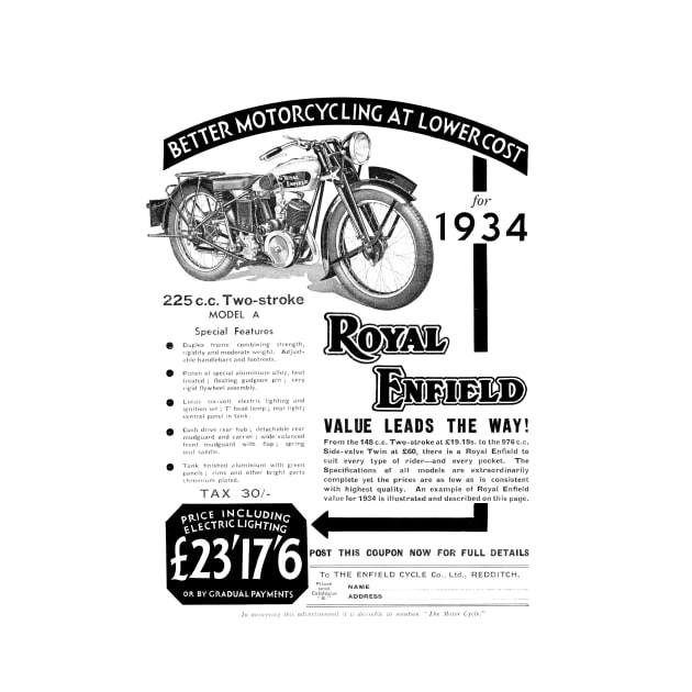 A vintage Royal Enfield Advert by Random Railways