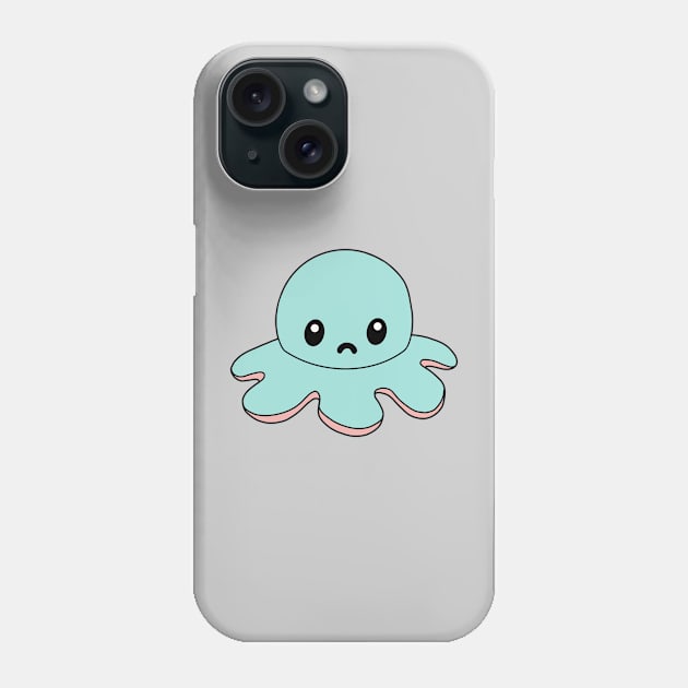 Blue Sad Octopus Phone Case by Eclipse in Flames