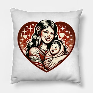 Vintage Motherhood Love Heart Symbol of Maternal Affection Pillow