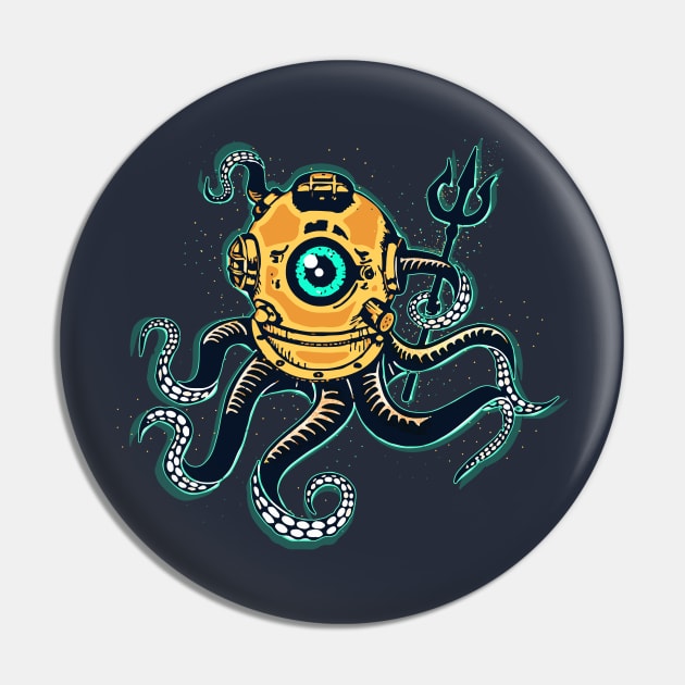 Trident Octopus Monster Divers Pin by ElWish