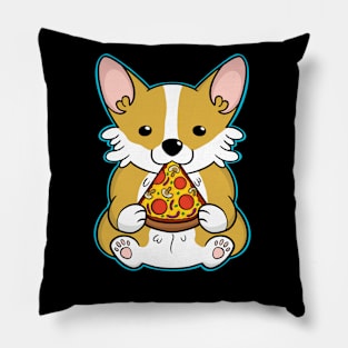 Cute Corgi with Pizza Pillow