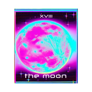 The Moon Tarot Card Vaporwave T-Shirt