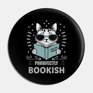 Purrfectly Bookish Pin