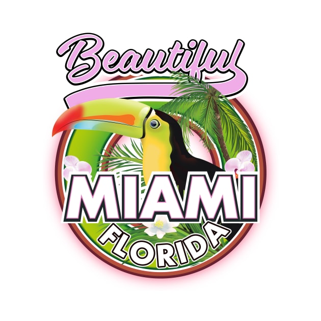 Beautiful Miami Florida travel logo by nickemporium1