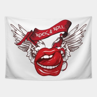 Rock n Roll Angel Lips Tapestry