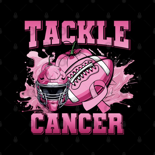 Tackle Breast Cancer American Football Pink Ribbon Awareness by Thumthumlam
