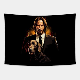 John wick gold poster Tapestry