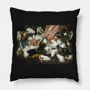 Crazy Cat Lady Luxurious Cats Painting Pillow