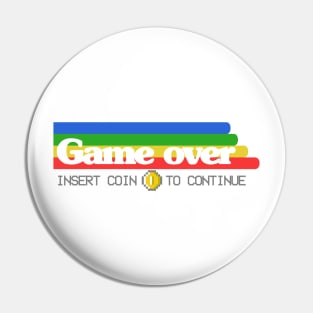 8 Bit Game Over Coin 16 Bit Gaming Retro Vintage Pin