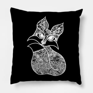 Fox Zentangle - White Lace Pillow