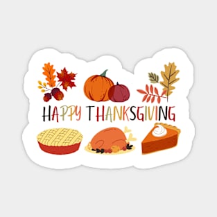 Happy thanksgiving autumn fall leaves for holiday season Magnet