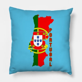 Portugal flag & map Pillow