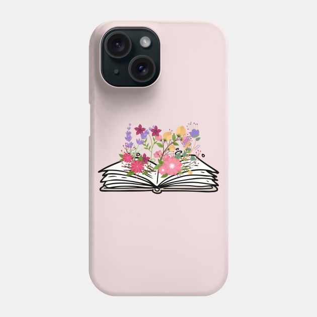 Flowers Growing From Opened Book Phone Case by MyHotSpot