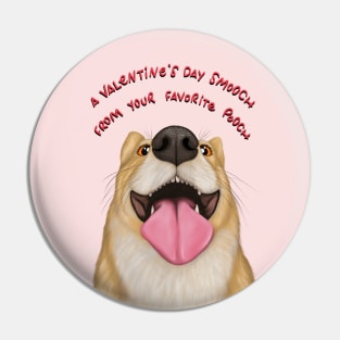 A Valentine's day smooch from your favorite pooch - cute corgi illustration Pin