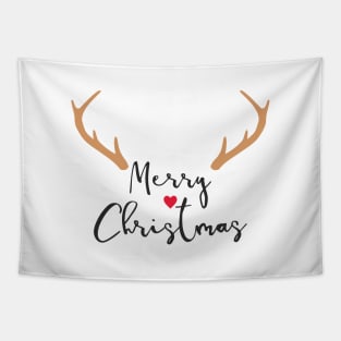 Merry Christmas red nose heart Tapestry