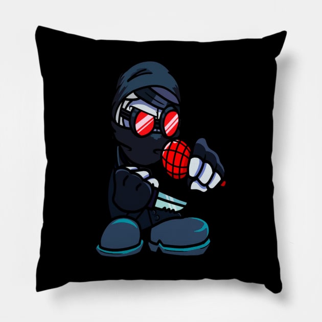 Hank FNF (Friday Night Funkin) Pillow by Atsuhiro