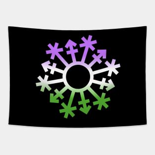 Gender Snowflake - Genderqueer Flag Colors - No Text Tapestry