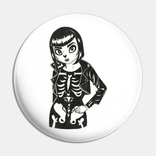 Rockabilly Skeleton Pin