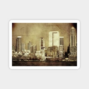 Vintage skyline of Seattle Magnet