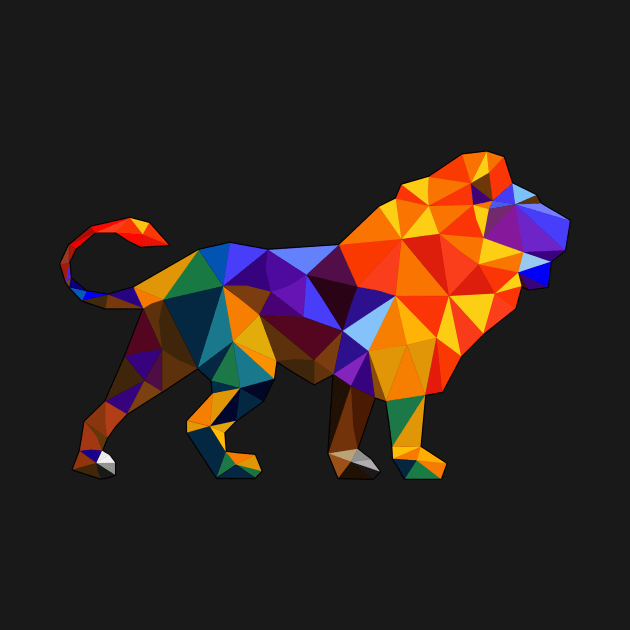 Polygonal Lion Geometric Design by ddtk