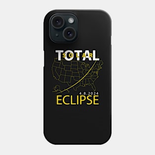 America Totality Total Solar Eclipse April 8 2024 USA Map Phone Case