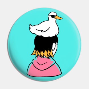 Cool Duck and Girl Pin