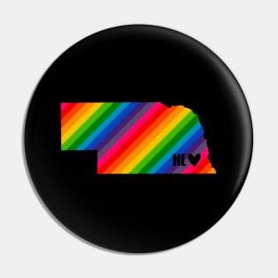 USA States: Nebraska (rainbow) Pin