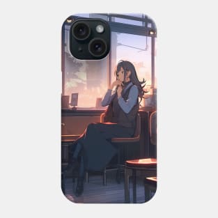 girl chill at cafe Phone Case