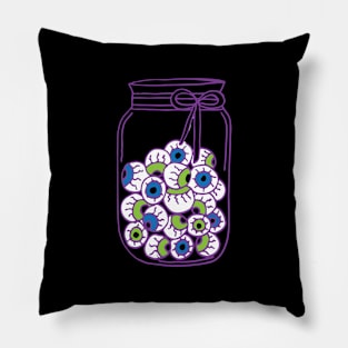 Creepy Jar of Eyeballs Pillow