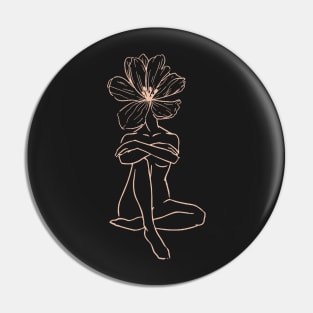 woman in flower Pin