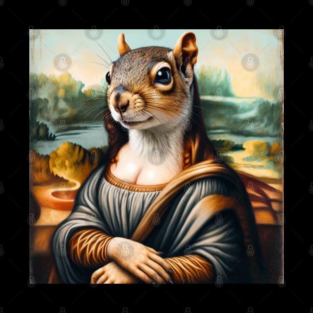 Mona Lisa Squirrel Tee - Perfect for Squirrel Appreciation Day by Edd Paint Something