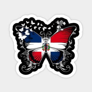 Dominican Flag Butterfly Magnet