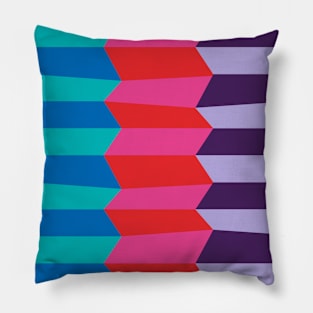 Abstract pattern with stripes in red and pink Pillow