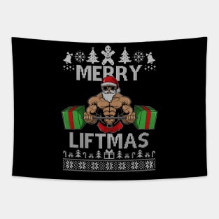 Merry Liftmas Christmas Xmas Fitmas Fitness Santa Holiday 5 Tapestry