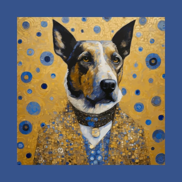 Gustav Klimt Style Distinguished Dog with Gold Medal by bragova