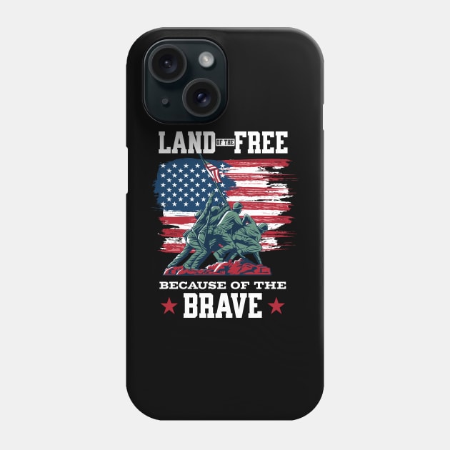 Land Of The Free Because Of The Brave Phone Case by Brookcliff