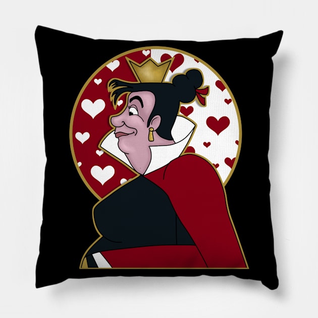 Queen of Hearts Sinister Sisterhood Pillow by VixxxenDigitalDesign