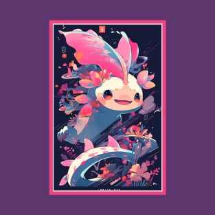 Cute Axolotl Anime Art Design | Cute Animals | Axolotl Hentaii Chibi Kawaii Design T-Shirt