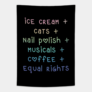 Ice Cream + Cats + Nail Polish + Equal Rights Tapestry