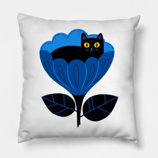 Blue Flower Cat Pillow